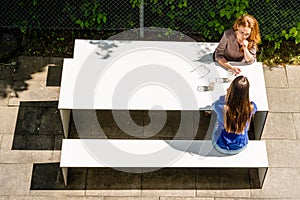 Businesswomen having coffee break