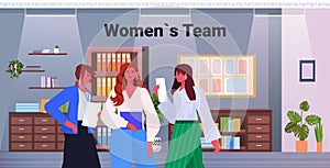 businesswomen leaders in formal wear working together successful business women team leadership concept