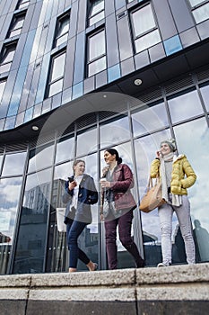 Businesswomen Leaving Work