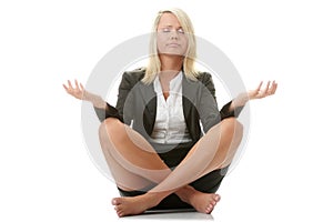 Businesswomen meditating