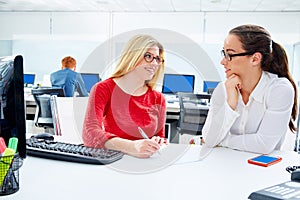 Businesswomen team working at offce desk