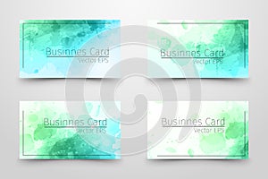 Businnes card with abstract watercolor design.