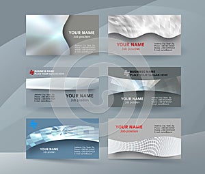 Businness card template horizontal banner background metal silver10