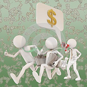 Businness man giving orders with megaphone