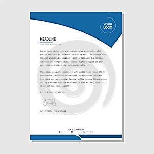 Bussines corporate identity blue letterhead template design