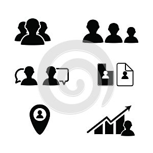 Bussines icon people in black color illustration photo