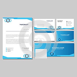 Blue circle bussines template design vector photo