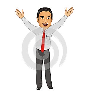 Bussinesman Celebration pose cartoon illustration