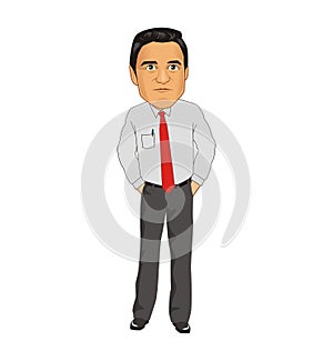 Bussinesman with No expression cartoon illustration