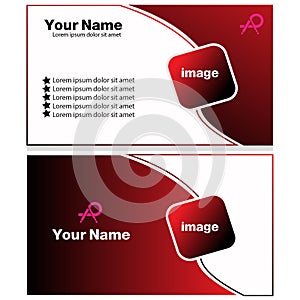 business card in red color for employ photo