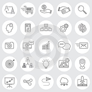 Bussiness communication vector icons set photo