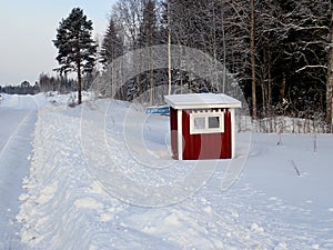 Busstop in BjÃ¶rkmo - Hudiksvall