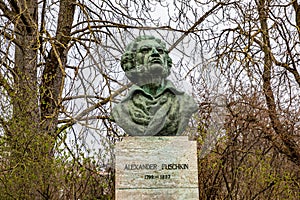 bust of author and politician Puschkin in Weimar