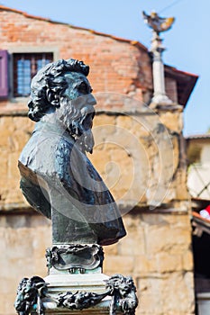 Bust of Benvenuto Cellini in Florence, Italy
