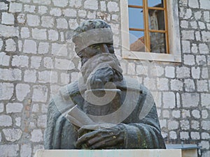 A bust of a Croatian poet