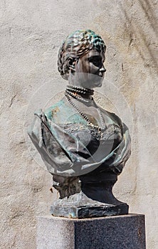 Bust of Empress Maria Feodorovna, mother of Emperor Nicholas II, nee Princess of Denmark. Denmark. Copenhagen. Russian Orthodox