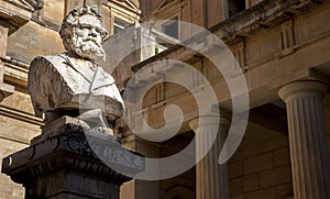 The bust of Giosue Carducci  on the Piazzetta Carducci in Lecce Puglia