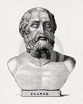 Bust of the Greek philosopher Plato after Visconti