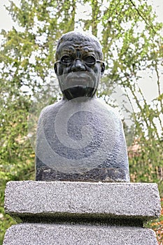 Bust of Ion Iancu Brezeanu in Dimitrie Ghica Park Sinaia, Romania