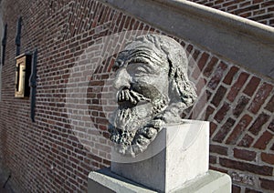 Bust of Jan Adriaanszoon Leeghwater at The Town Hall, De Rijp, Netherlands