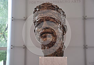 Bust of John F Kennedy by Robert Berks in the Kennedy Center Memorial from Washington District of Columbia USA