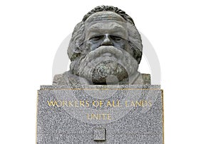Bust of Karl Marx in Highgate cemetery photo