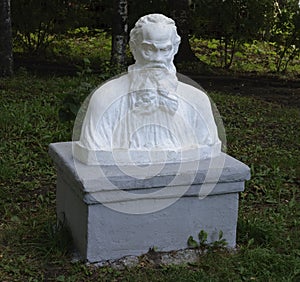 Bust of Leo Tolstoy in park