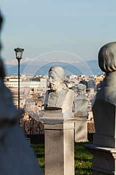 A bust of one of the patriots of Janiculum, Rome, Italy