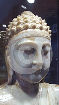 Bust of a statue at the Buddhist temple at Unanderra, close to Wollongong, Sydney, NSW, Australia