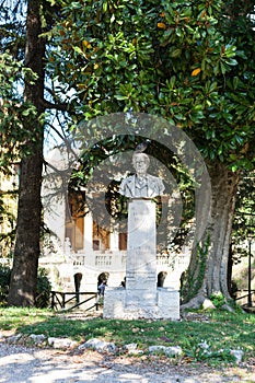 Bust in urban public park Giardini Salvi