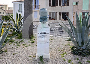 Bust of Victor Hugo by sculptor Monique Galy in Antibes, France