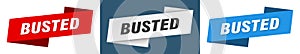 Busted banner. busted ribbon label sign set