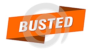 busted banner template. busted ribbon label.