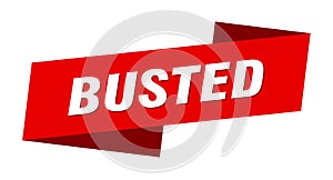 busted banner template. busted ribbon label.