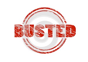 Busted red rubber stamp