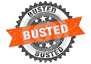 busted round grunge stamp. busted