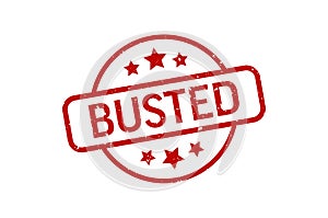 Busted - Stamp, Imprint, Seal Template. Vector Stock Illustration