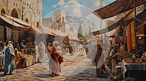 Bustling Bazaars: Vibrant Marketplace of 12th Century Baghdad