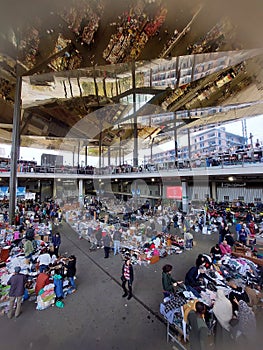 Bustling Flea Market in Barcelona, a Popular Destination for Locals and Tourists