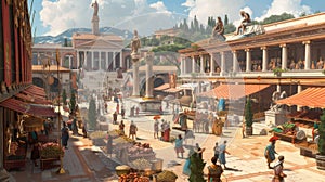 Bustling Marketplace: Ancient Rome\'s Vibrant Commercial Center