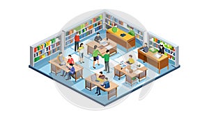 Bustling Modern Open-Plan Office Workspace, vector design Generative AI