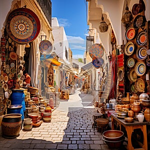 Bustling Souk in Tunis