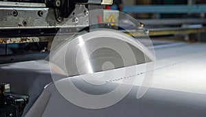 Industrial Fabric Cutting Machine in Action