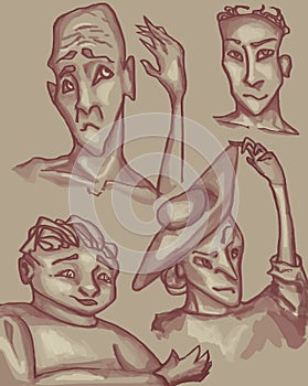 Busts of different people