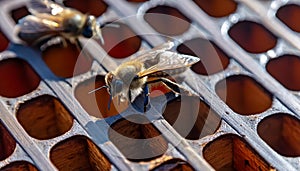 Busy Bees: Industrious Activity Inside a Beehive photo