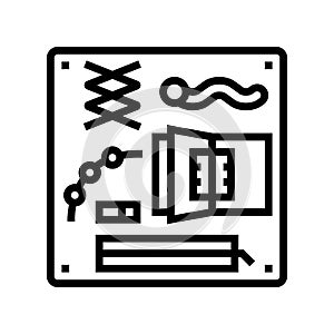 busy board line icon vector illustration