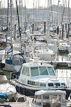 Busy boating marina