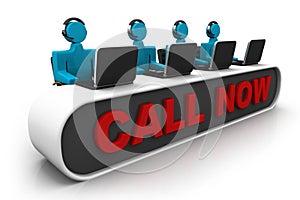 Busy call center operators