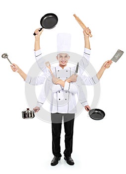 Busy chef concept