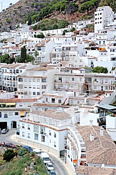 Busy, compact town or Pueblo of Mijas in Spain